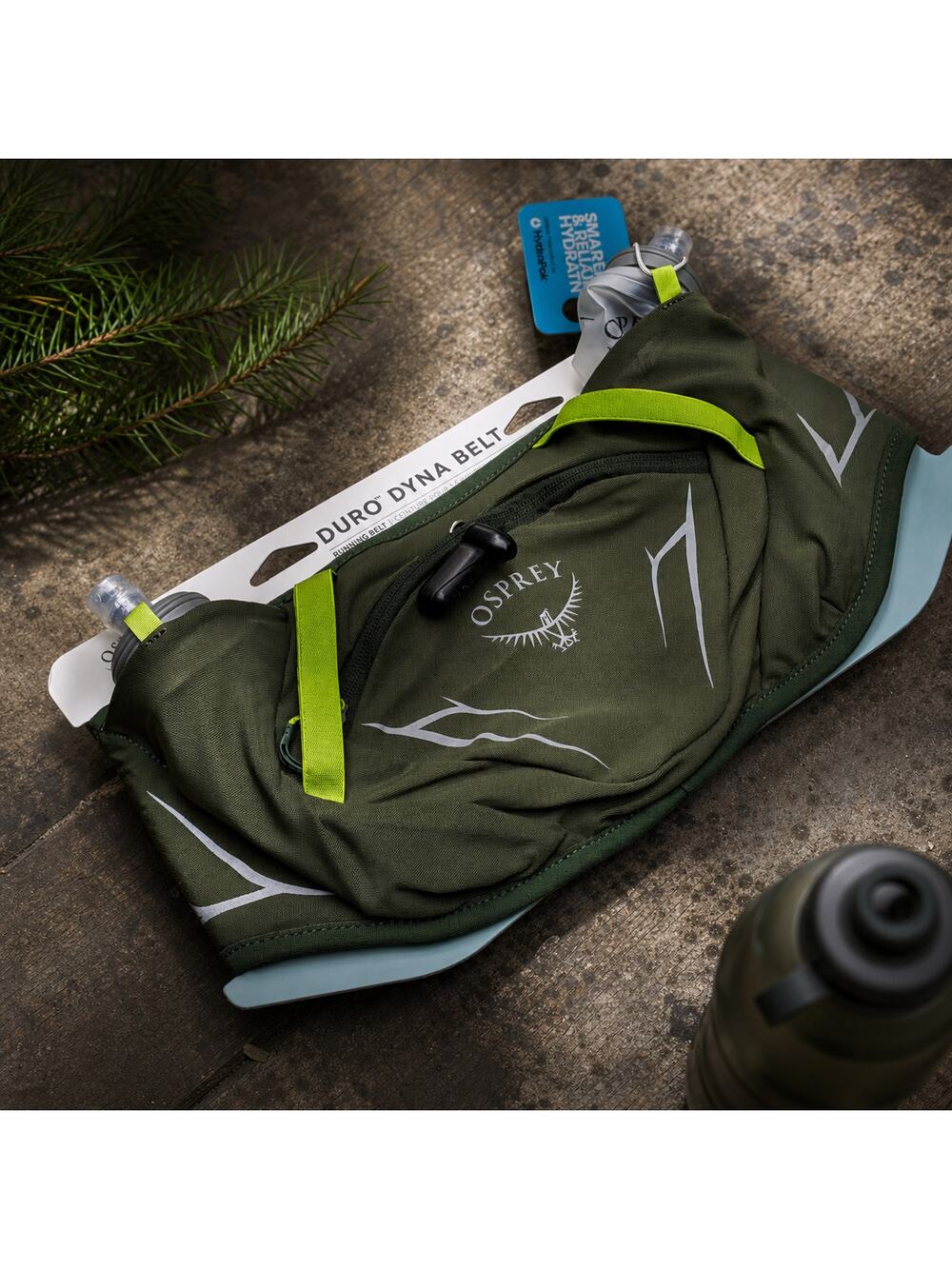 NWT Osprey Duro Dyna Running Hydration Belt w/ Flasks Seaweed Green O/S